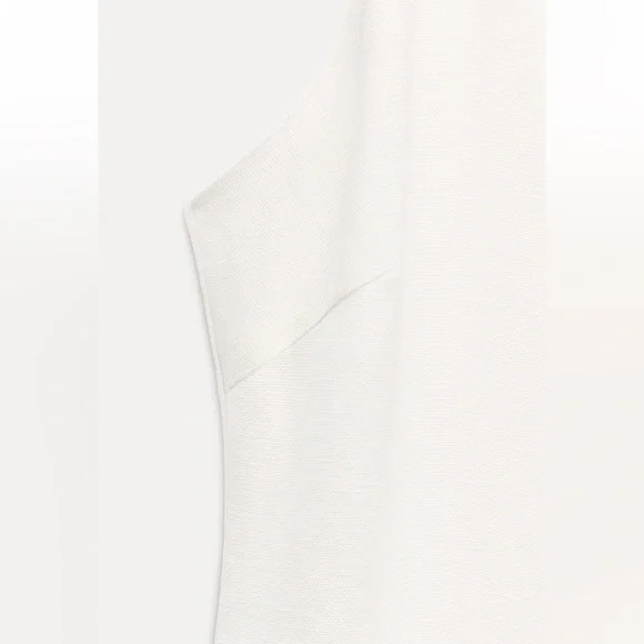 Zara White Linen Blend A-Line Midi Dress Round neckline strap ZW Cotton S NWT - Picture 9 of 16